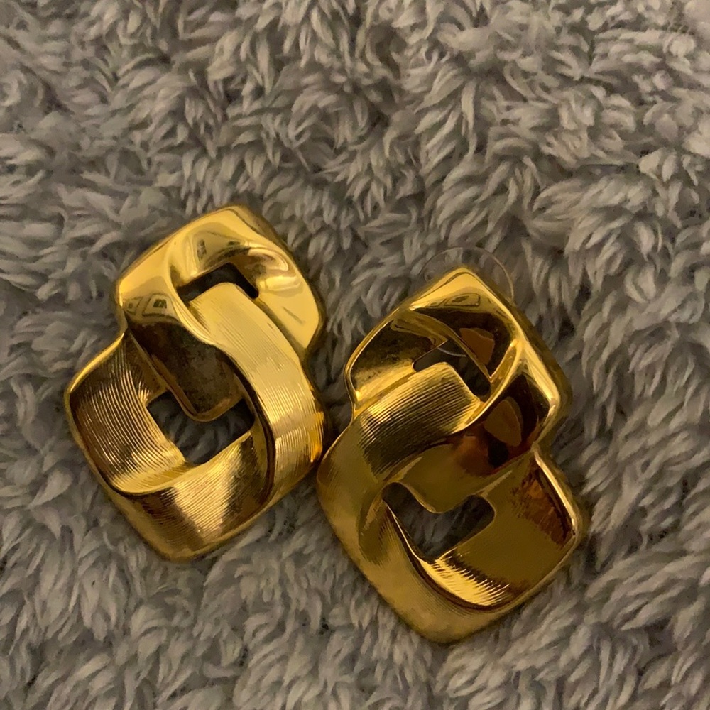 Vintage statement earrings pierced unsigned
